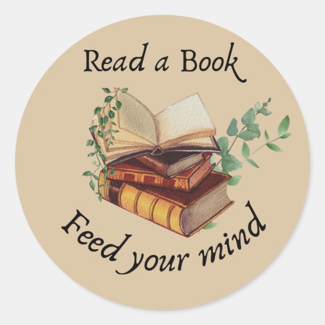 Lesen Sie einen Buchsticker Runder Aufkleber (Vorderseite)