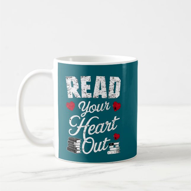 Lesen Sie Ihr Herz aus dem lustigen Buch Leseliebh Kaffeetasse (Links)