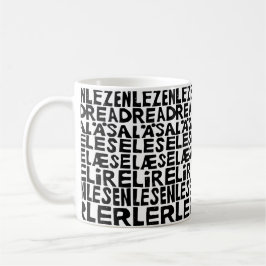 Lesen Sie in 8 Sprachen Lino Print Tasse