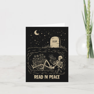 Lesen Sie in Peace Skeleton Bücher lesen Funny Hal Karte