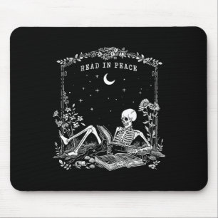 Lesen Sie in Peace Spooky Lehrer Skeleton Trick le Mousepad