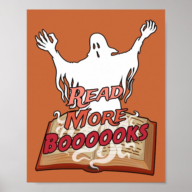 Lesen Sie mehr Booooks Ghost Book Halloween Poster (Vorne)
