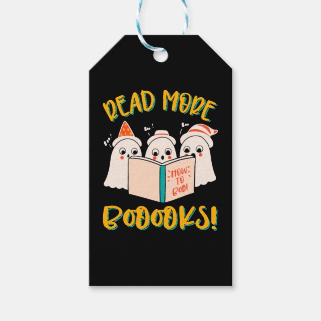 Lesen Sie mehr Buch, lesen Sie mehr Bücher Hallowe Geschenkanhänger (Vorderseite)