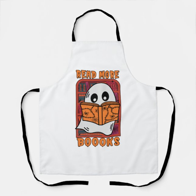 Lesen Sie mehr Bücher Bibliothek Ghost Reading Hal Schürze (Vorderseite)