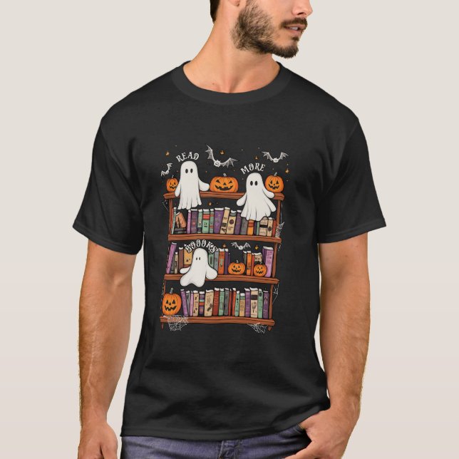 Lesen Sie mehr Bücher - Gespenst für bibliografisc T-Shirt (Vorderseite)