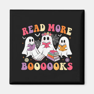 Lesen Sie mehr Bücher Groovy Halloween Lehrer Ghos Magnet