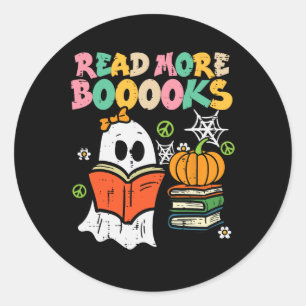 Lesen Sie mehr Bücher Halloween Kostümmädchen Kind Runder Aufkleber