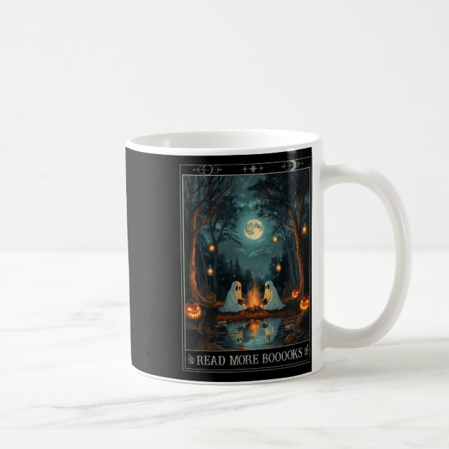 Lesen Sie mehr Bücher Niedliche Spooky Ghost Leses Kaffeetasse (Rechts)