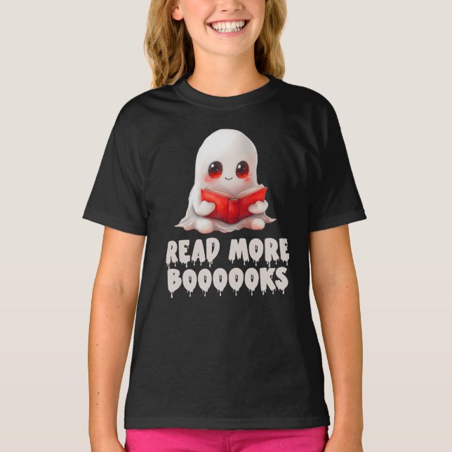 Lesen Sie mehr Bücher, Niedliches Ghost-Lesen T-Shirt (Vorderseite)