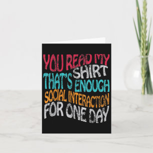 Lesen Sie mein Shirt, das genug Grafik-Neuheit bie Karte