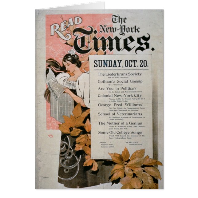 "Lesen Sie New York Times" (Farbelitho) (Vorne)