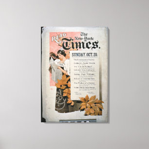 "Lesen Sie New York Times" (Farbelitho) Leinwanddruck