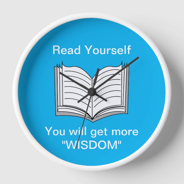 Lesen Sie selbst inspirierendes Zitat Uhr (Vorderseite)