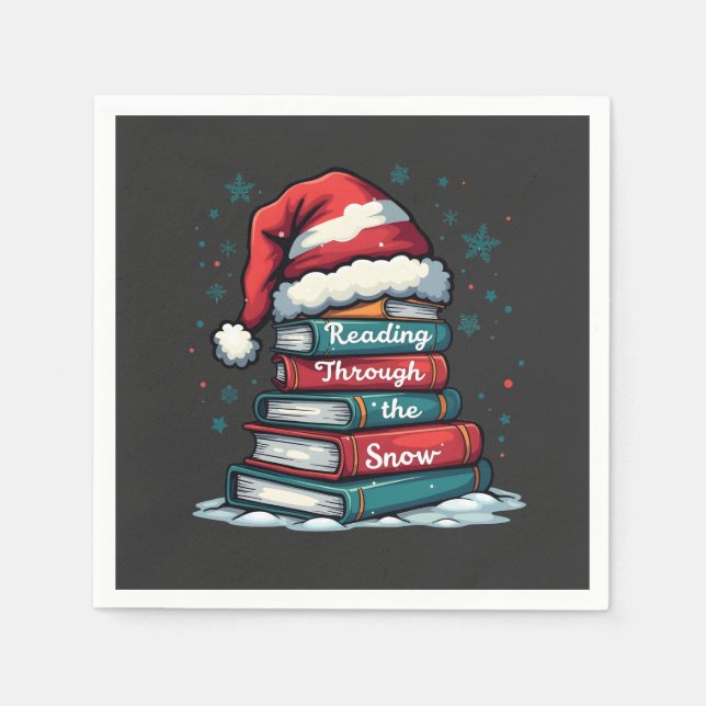 Lesen Sie Thru Schnee Reading Weihnachtslieder Serviette (Vorderseite)