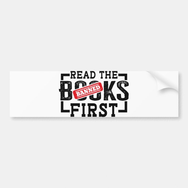 Lesen Sie verbotene Bücher Erste Funny Book Liebha Autoaufkleber (Vorne)