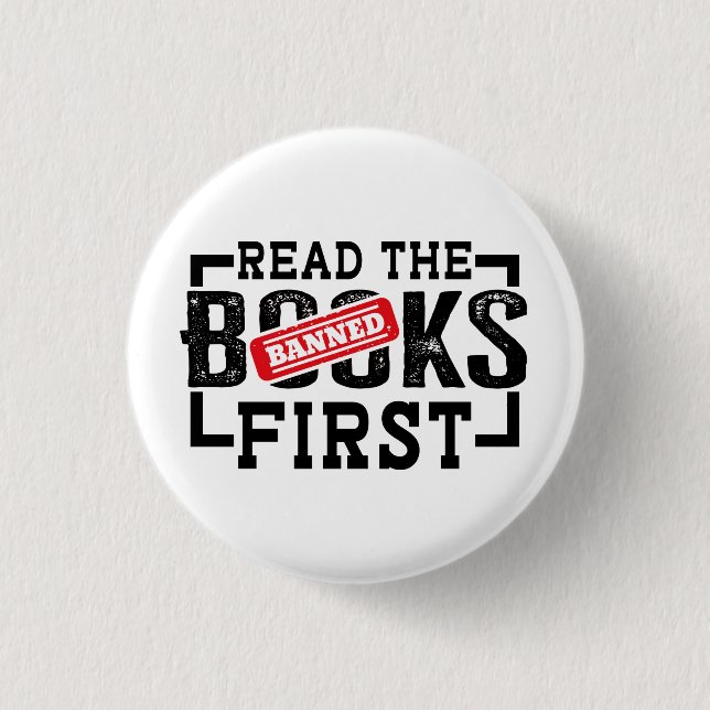 Lesen Sie verbotene Bücher Erste Funny Book Liebha Button (Vorderseite)