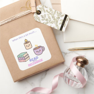 Lesen und Aufladen Sticker Kawaii Buchliebhaber-Ge