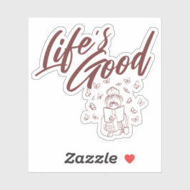 Lesen und Coffee Book Sticker