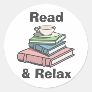 Lesen und Entspannen Runder Aufkleber