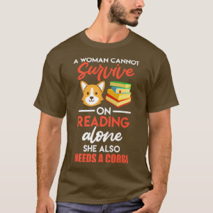 Lesen und Hunde Corgi Hund Hundebesitzer Bücher T-Shirt