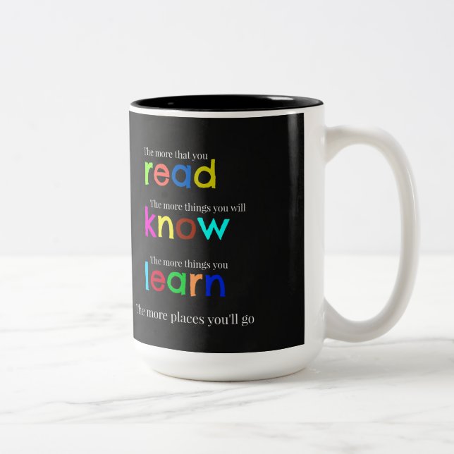 Lesen und Lernen Zweifarbige Tasse (Rechts)
