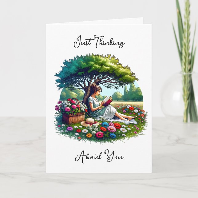 Lesen und Natur themed Miss You Karte (Vorderseite)