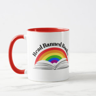 Lesen Verbotene Bücher Regenbogen Tasse