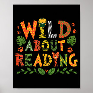 Lesen von Büchern Leser Bibliothekar wilde Tiere L Poster