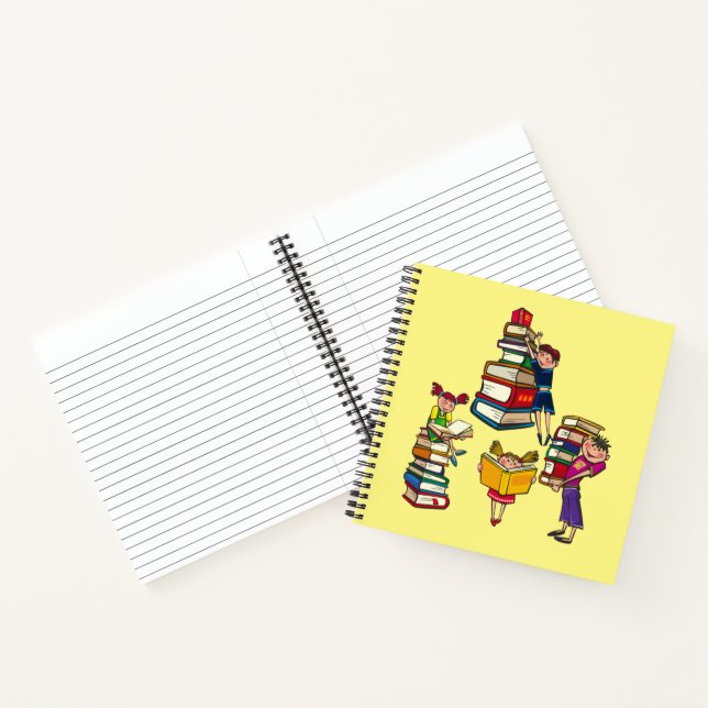 Lesen von Bücherschulkindern Notizbuch (Innenseite)