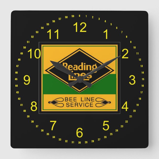 Lesen von Eisenbahnlinien, Beebline-Mauer Quadratische Wanduhr (Vorderseite)