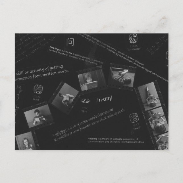 Lesen von Fotogramm Postkarte (Vorderseite)