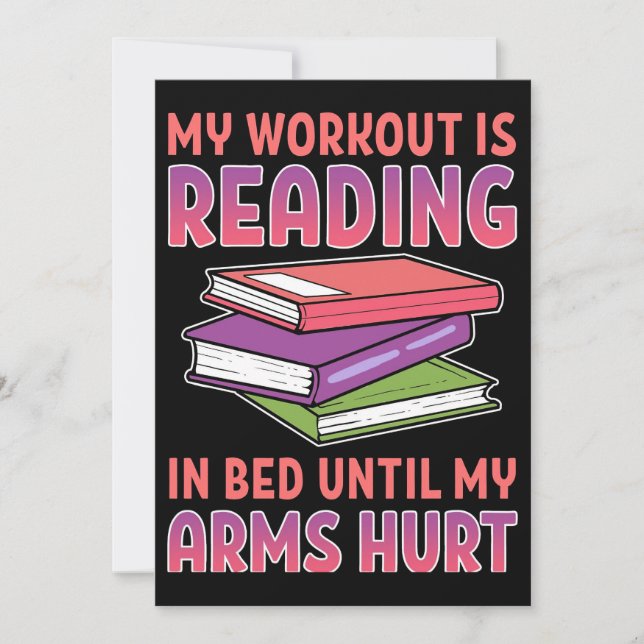 Lesen von Geschenken, die mein Workout in Bed lies Dankeskarte (Vorderseite)
