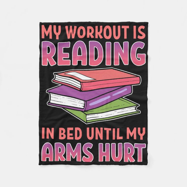 Lesen von Geschenken, die mein Workout in Bed lies Fleecedecke (Vorderseite)