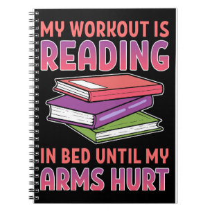 Lesen von Geschenken, die mein Workout in Bed lies Notizblock