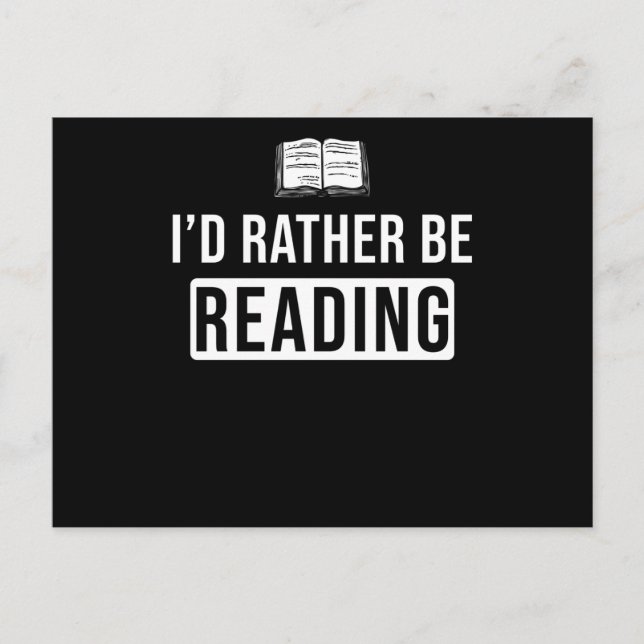 Lesen von Hobby-Geschenkbuch-Sprichwort Postkarte (Vorderseite)