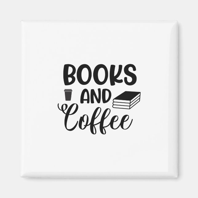 Lesen von Kunstbüchern und Kaffee Magnet (Vorne)