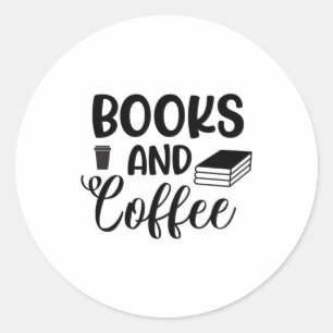 Lesen von Kunstbüchern und Kaffee Runder Aufkleber