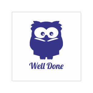 Lesen von Owl Gut Fertig Lehrer Briefmarke Permastempel