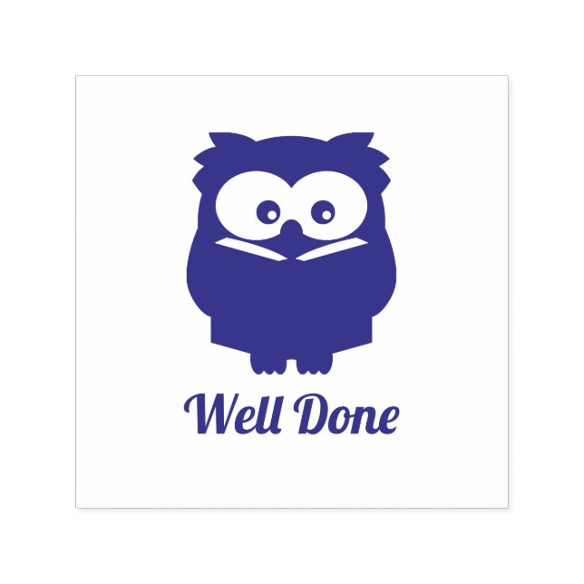 Lesen von Owl Gut Fertig Lehrer Briefmarke Permastempel (Design)
