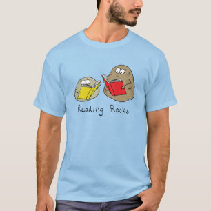 Lesen von Rocks Funny Book Teacher T-Shirt