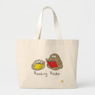 Lesen von Rocks Niedlich Kids Cartoon Jumbo Stoffbeutel