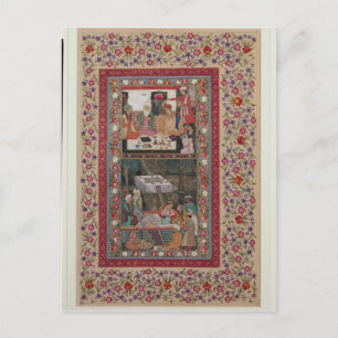 Lesen von Verse und Bankett Postkarte