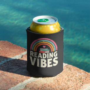 Lesen von Vibes Retro Rainbow Vintag Books Liebhab Dosenkühler
