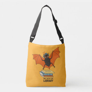 Lesende Fledermaus Whimsical Bibliothekar mit Bü Tragetaschen Mit Langen Trägern