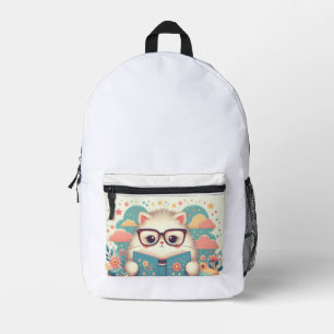 lesende Katze Bedruckter Rucksack