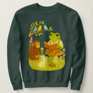 Lesender Frosch auf Pilz  Vintage Geschichtenerzäh Sweatshirt