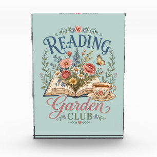 Lesender Gartenclub Cottagecore Floral Fotoblock