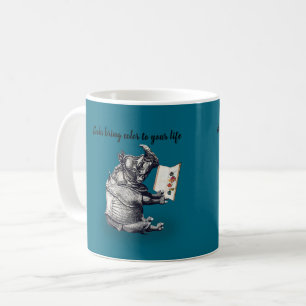 Lesender Nashorn liebt Bücher Kaffeetasse