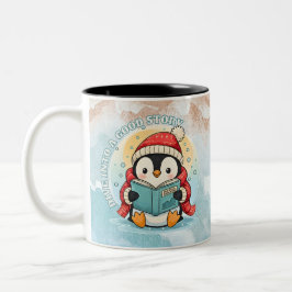 Lesender Pinguin Buchliebhaber Winter-Kaffeetasse Zweifarbige Tasse
