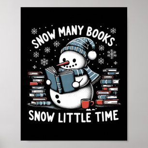 Lesender Schneemann, der so viele lustige Weihnach Poster